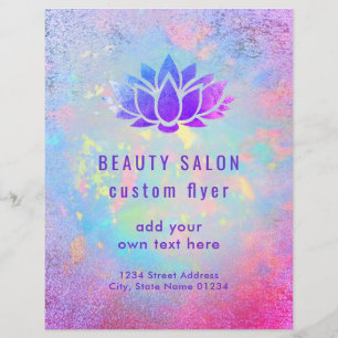 FAUX purple foil lotus logo design Flyer