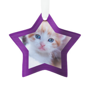 Faux Purple Foil Personalized Photo Ornament