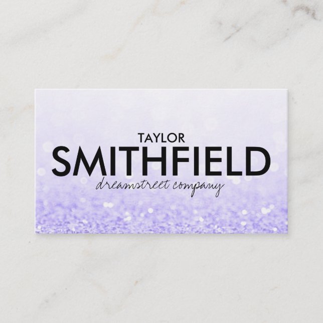 Faux Purple Glitter Business Card (Front)