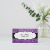 Faux Purple Glitter business cards (Standing Front)