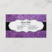 Faux Purple Glitter business cards (Back)
