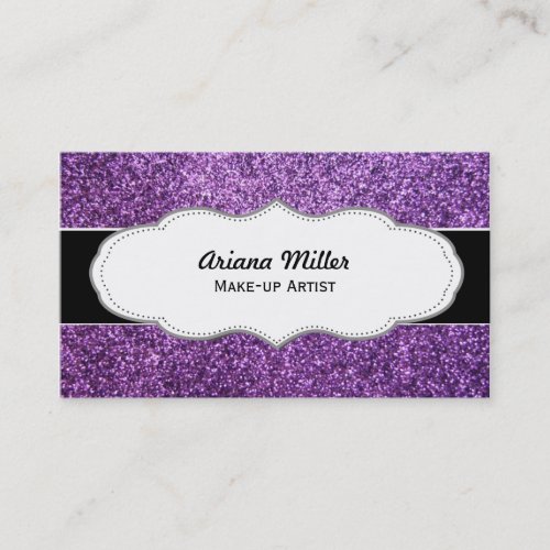 Faux Purple Glitter business cards