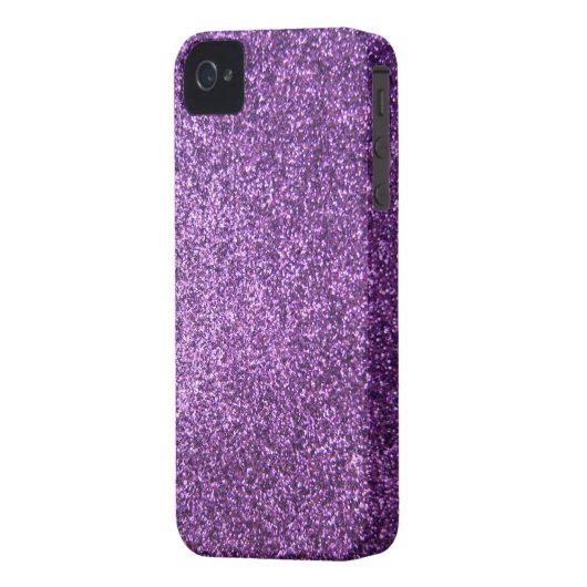 Faux Purple Glitter Case-Mate iPhone Case (Back Left)
