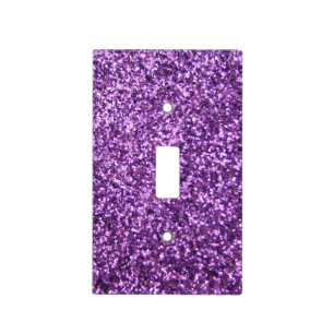 Faux Purple Glitter Light Switch Cover
