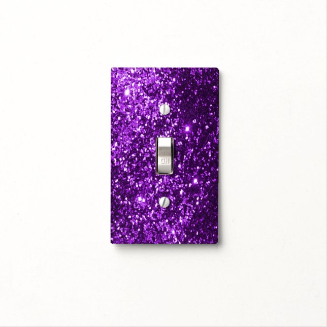 Faux Purple Glitter Light Switch Cover (In Situ)
