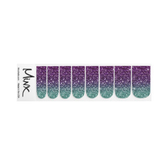 Faux purple glitter ombre minx nails nail wraps