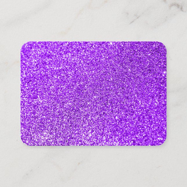 Faux Purple Glitter Photo Business Card (Front)