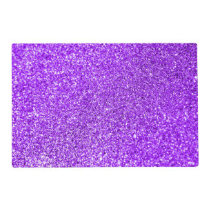 Faux Purple Glitter Photo Placemat