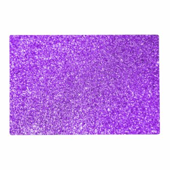 Faux Purple Glitter Photo Placemat by purplestuff at Zazzle