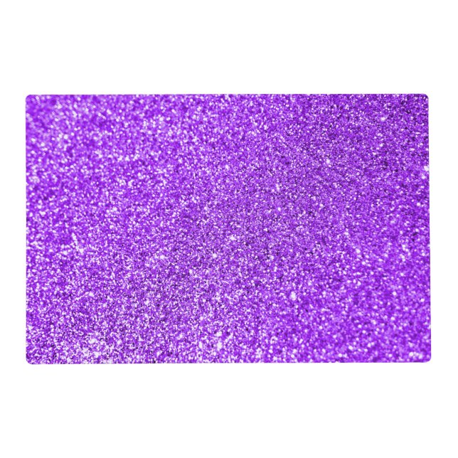 Faux Purple Glitter Photo Placemat (Front)