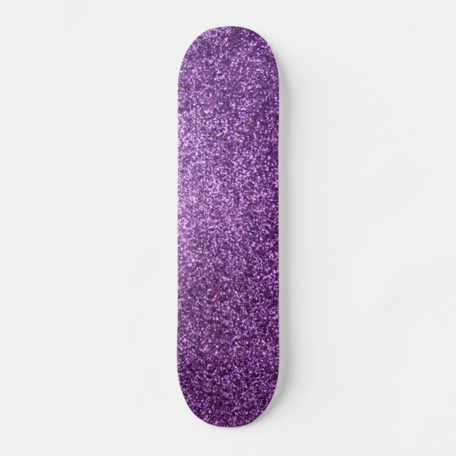 Faux Purple Glitter Skateboard Deck (Front)