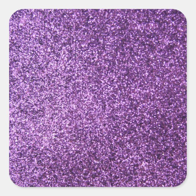 Faux Purple Glitter Square Sticker (Front)