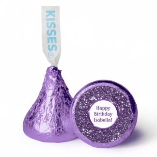 Faux Purple Glitter Texture Look &amp; Custom Text Hershey®'s Kisses®