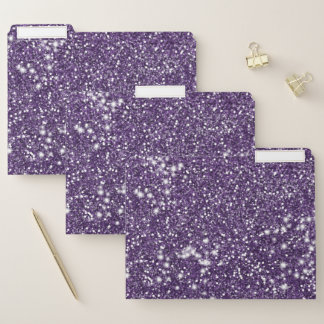 Faux Purple Glitter Texture Look File Folder