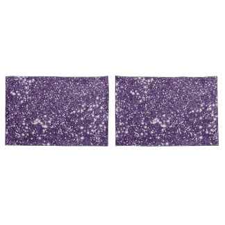 Faux Purple Glitter Texture Look-like Pillow Case