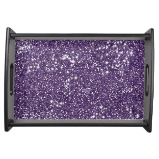 Faux Purple Glitter Texture Look-like Serving Tray