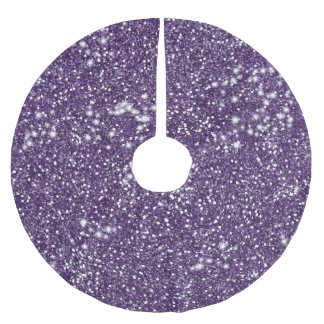 Faux Purple Glitter Texture Look - Printed Image - Brushed Polyester Tree Skirt