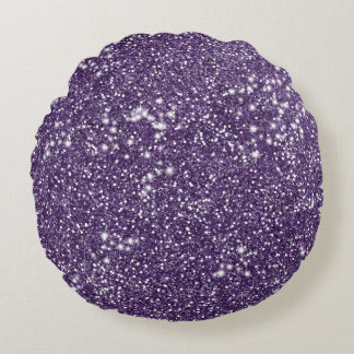 Faux Purple Glitter Texture Look - Printed Image - Round Pillow