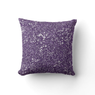Faux Purple Glitter Texture Look Throw Pillow
