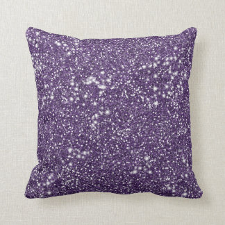 Faux Purple Glitter Texture Look Throw Pillow