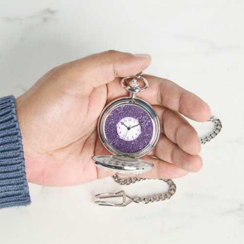 Faux Purple Glitter Texture Look Watch