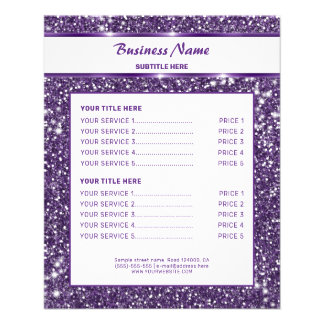 Faux Purple Glitter Texture Look With Custom Text Flyer