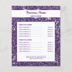 Faux Purple Glitter Texture Look With Custom Text Flyer