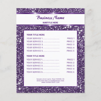 Faux Purple Glitter Texture Look With Custom Text Flyer