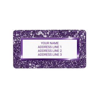 Faux Purple Glitter Texture Look With Custom Text Label