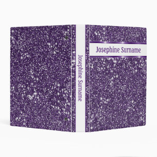 Faux Purple Glitter Texture Look With Custom Text Mini Binder