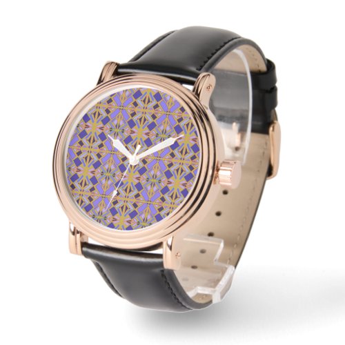 Faux Purple Jewel Inlay Pattern Watch