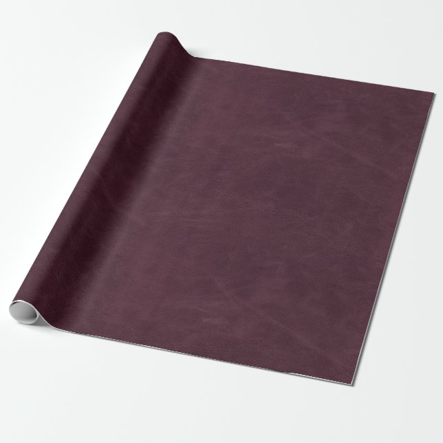 Faux Purple Leather Texture Wrapping Paper (Unrolled)