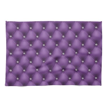 FAUX Purple quilted leather, diamante Kitchen Towel