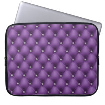 FAUX Purple quilted leather, diamante Laptop Sleeve