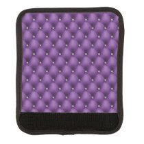 FAUX purple quilted leather, diamante Luggage Handle Wrap