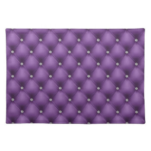FAUX Purple quilted leather, diamante Placemat