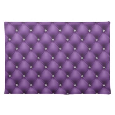 FAUX Purple quilted leather, diamante Placemat