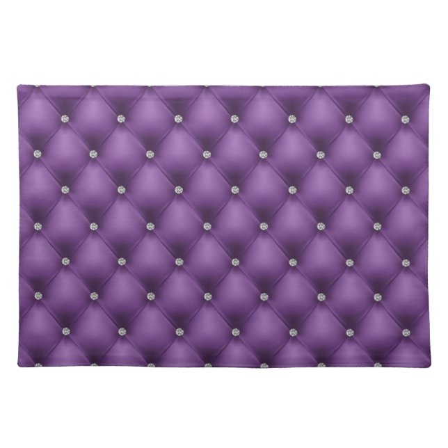 FAUX Purple quilted leather, diamante Placemat (Front)