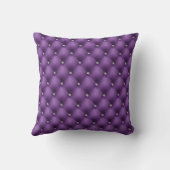 FAUX Purple quilted leather, diamante Throw Pillow (Back)