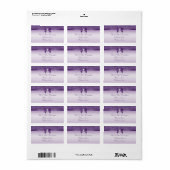 Faux Purple Sequins Bow Ribbon Diamond Label (Full Sheet)