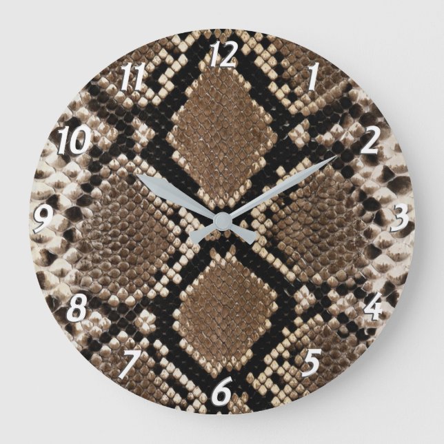Faux Python Snake Skin Large Clock (Front)