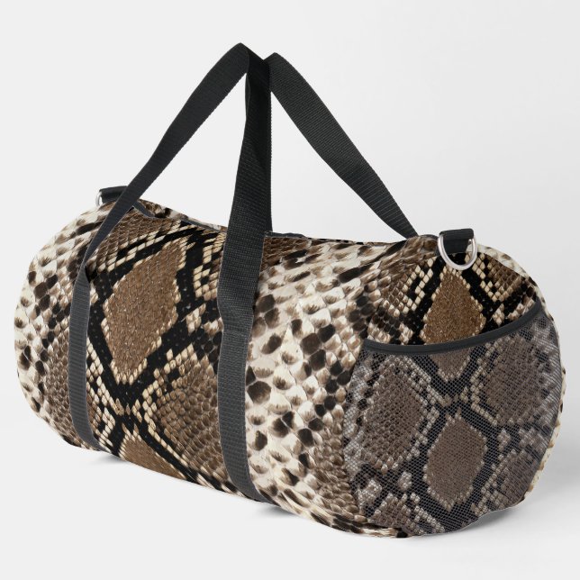 Faux Python Snakeskin Duffle Bag (Right Corner)