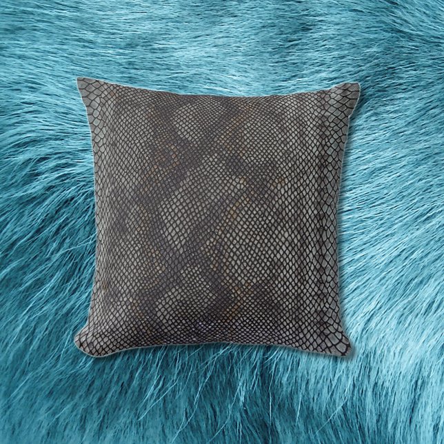 Faux Python Snakeskin Intricately Detailed Throw Pillow (Creator Uploaded)