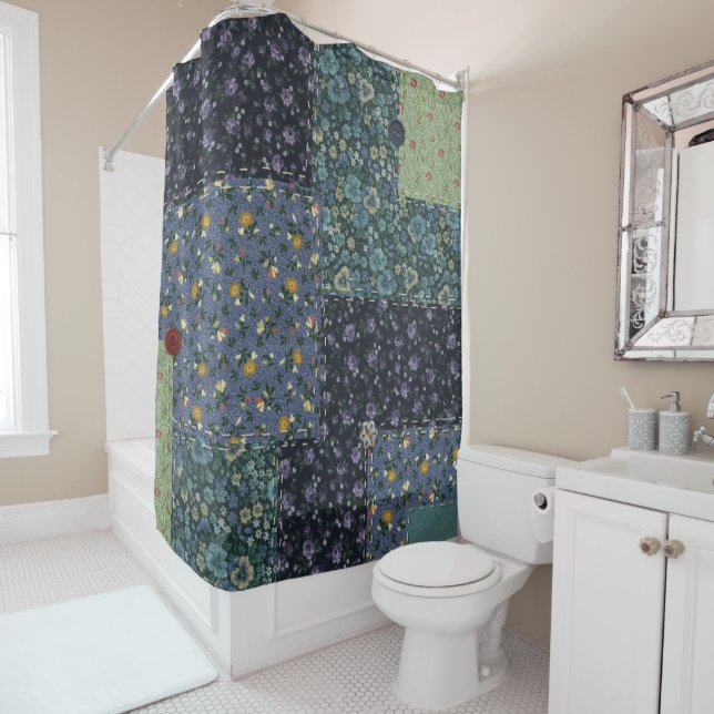 Faux Quilted Shower Curtain (In Situ)