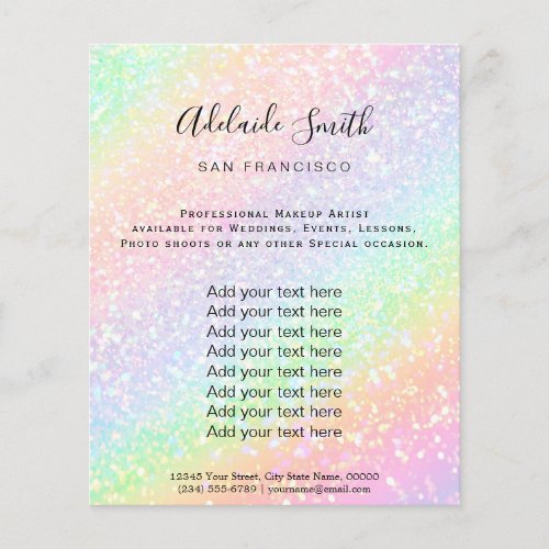 faux rainbow glitter flyer