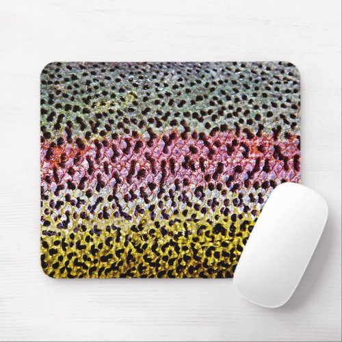 Faux Rainbow Trout Scale Texture Look Pattern Mouse Pad