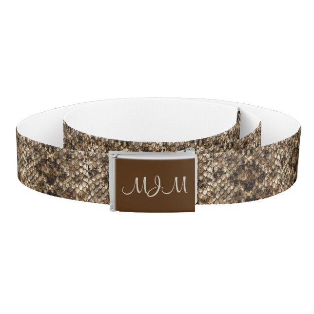 Faux Rattlesnake Snakeskin Belt (Coil)