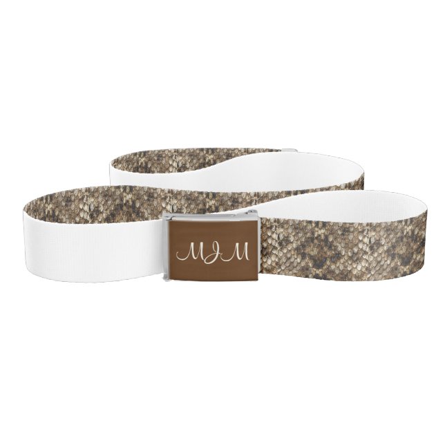 Faux Rattlesnake Snakeskin Belt (Zig-Zag)
