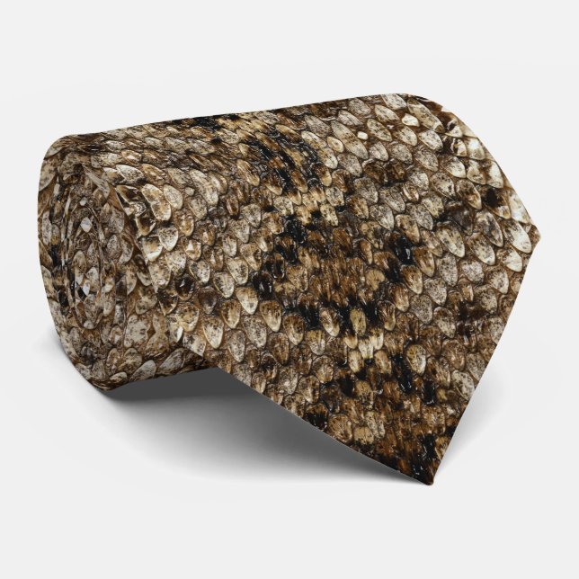 Faux Rattlesnake Snakeskin Neck Tie (Rolled)