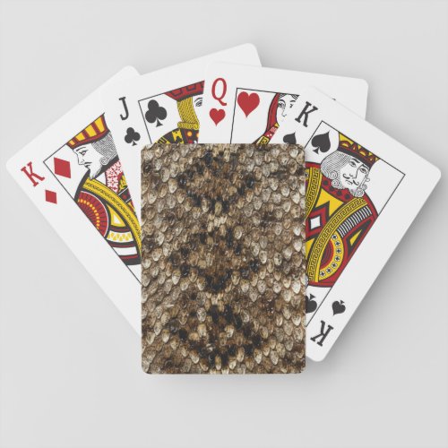 Faux Rattlesnake Snakeskin Poker Cards